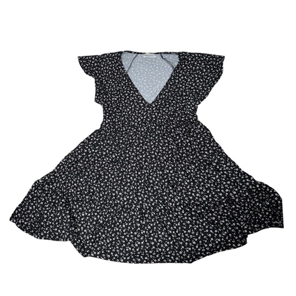 Urban Outfitters Dresses & Skirts - Urban Outfitters Julia Ruffle Mini Tiered Dress Floral  Black White Large NWOT